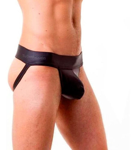 Suspensor De Cuero Masculino Negro Talla S