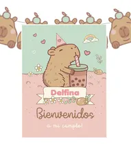 Comprar Kit Imprimible Capibara Para Cumpleaños Pdf Texto Editable