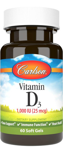 Vitamina D3 1000 Iu Carlson 60 Cápsulas