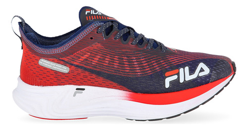 Zapatillas Running Fila Racer Carbon Tri Mujer En Rojo Y Azu