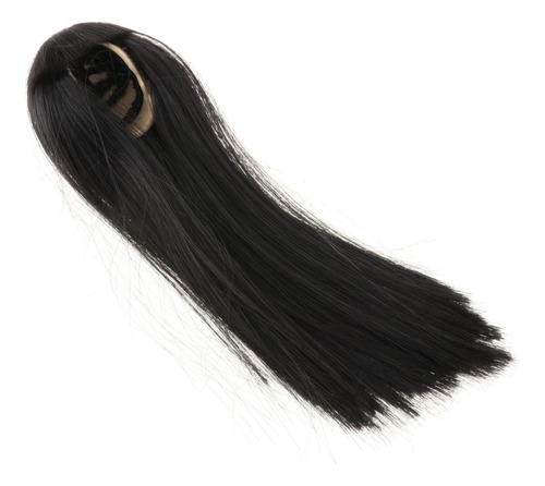 Cabello Femenino 1/6, Peluca De Muñeca Pelo Largo Negro