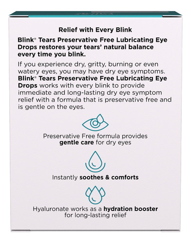 Gotas Para Ojos Blink Tears Sin Conservantes, 0,4 Ml, 25 Uni