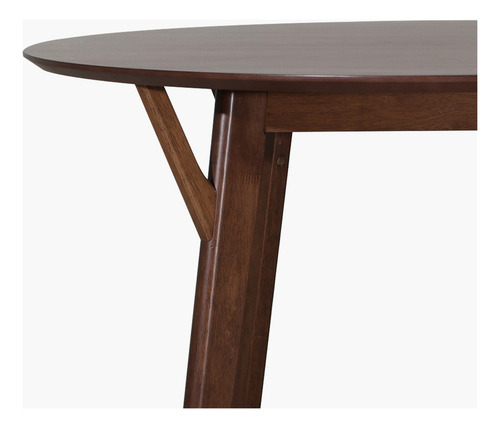 Juego Comedor Nogal Terra 4 Sillas Mesa 100cm Tapiz Gris
