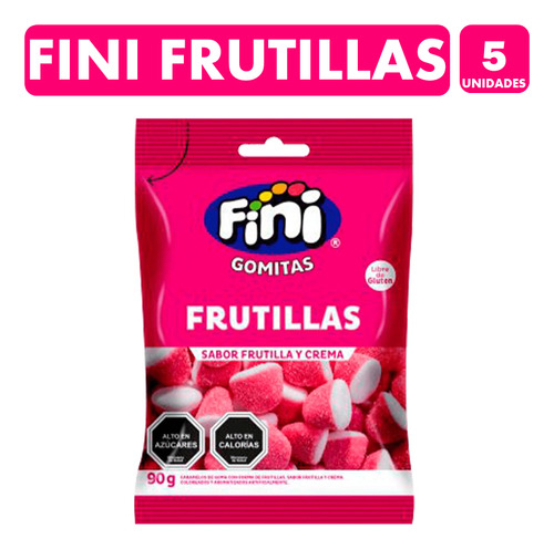 Fini  Sabor Frutillas Y Crema -libre De Gluten(pack Con 5un)