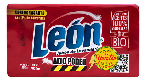 12pz Jabón De Lavandería León Alto Poder Pack De 200g C/u
