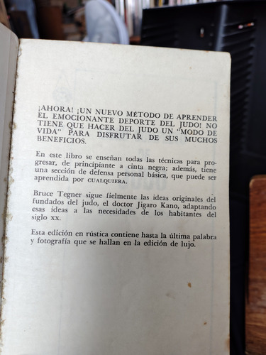 Libro Completo De Judo. Bruce Tegner. De Principiante Negra (Usado)