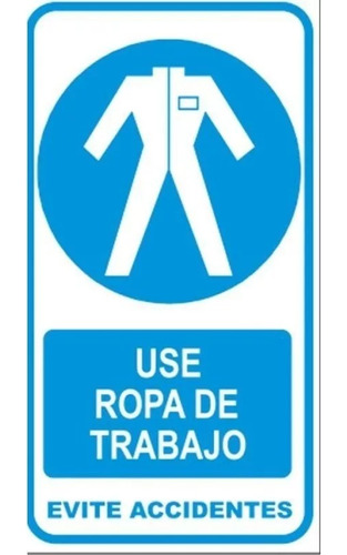 Cartel Use Ropa Trabajo 20x36 Cm Señalización Industrial