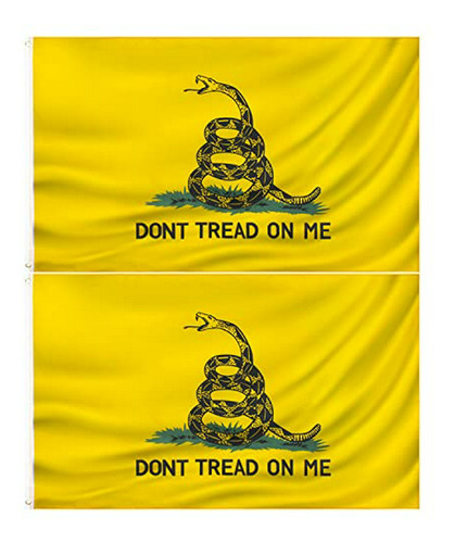 2 Bandera De Ee. Uu. Dont Tread On Me 3x5 Ft Poliéster Al Ai