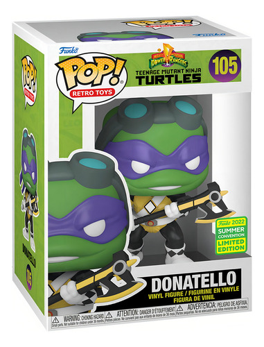 Funko Pop! Tmnt X Pr #105: Donatello Black Ranger Sdcc22 (Usado)