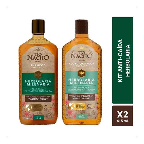 Pack Tío Nacho Herbolaria 01 Shamp. + 01 Acond. C/u 415 Ml.