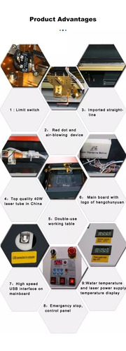 Imagen 7 de 8 de Máquina Cnc Láser Co2 40w Corte Y Grabado - Inc Igv