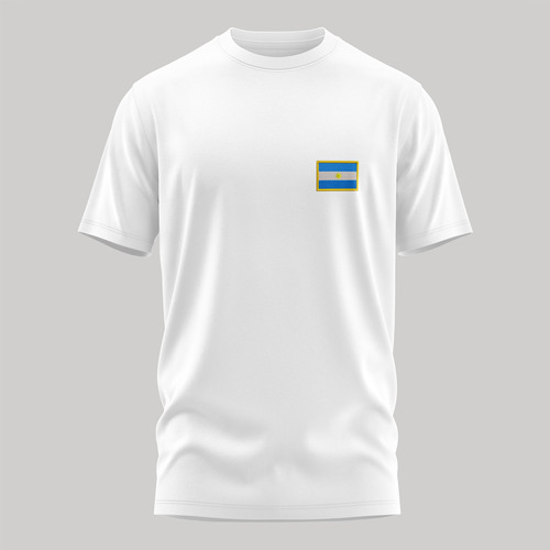 Remera Bordada Personalizada Algodón Bandera Argentina