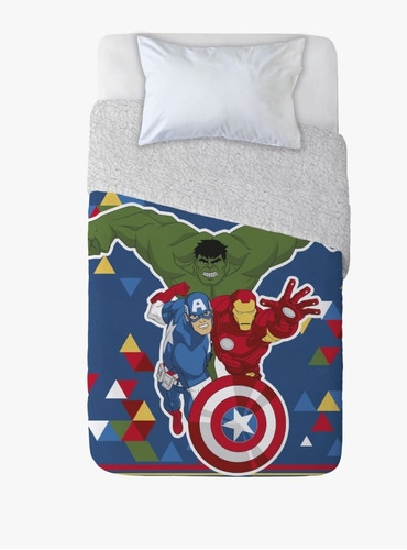 Frazada Polar Sherpa Avengers 1.5p Plaza Y Media