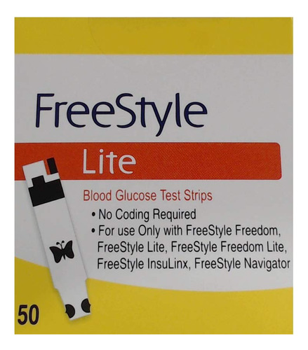 Freestyle Lite, Pureba De Glucosa, 50&nbsp;unidades