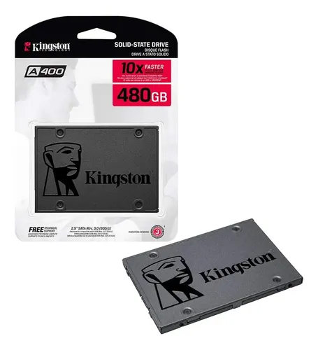 Ssd Kingston 480GB Sata III A400 SA400S37/480G Preto