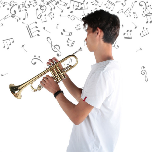 Instrumento Musical Three Colors Trumpet Professional