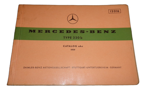 Mercedes Benz 220b Catalogo De Repuestos (Usado)