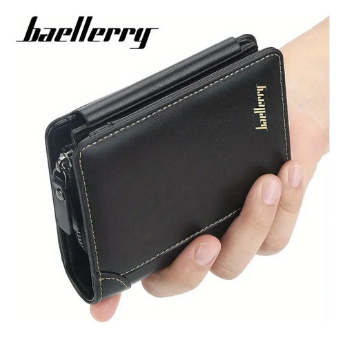 Cartera Cuero Plegable Hombre Billetera Tarjetero Baellery