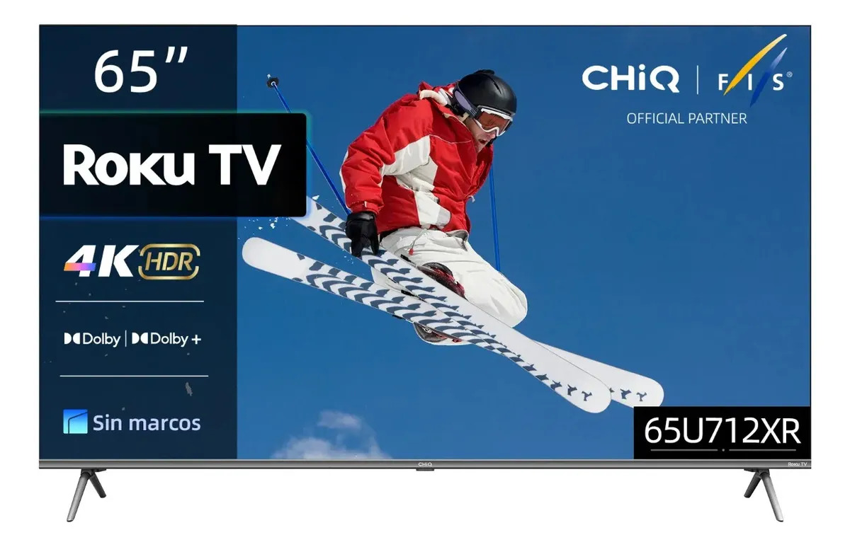 Chiq Televisor 65 65u712xr 4k Roku Hdr Ultra Delgado Negro
