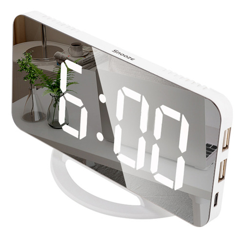 Relógio De Espelho Led Mini Despertador Digital, Relógio De