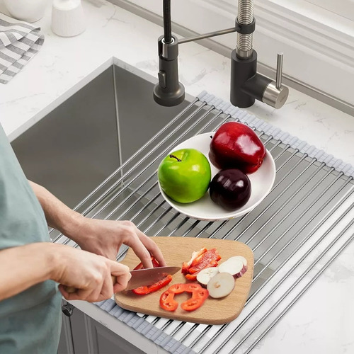 Escurreplatos Plegable Multiusos Para Utensilios De Cocina Color Gris