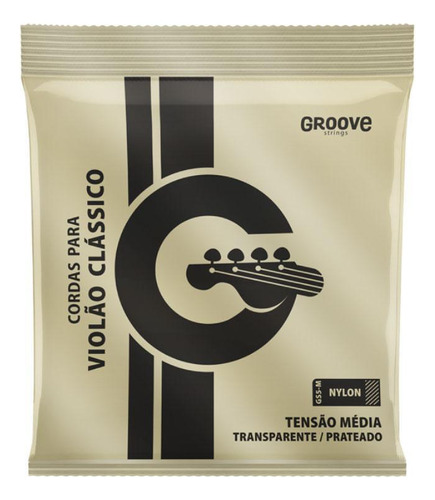 Encordoamento Groove Gs5 M Violão Nylon Média Cristal/prata