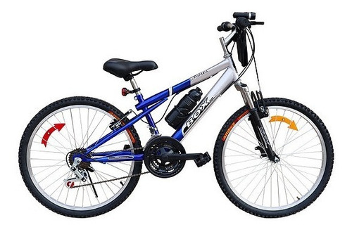 Bicicleta Box Mtb Con Suspensión Delantera Aro 24 -azul