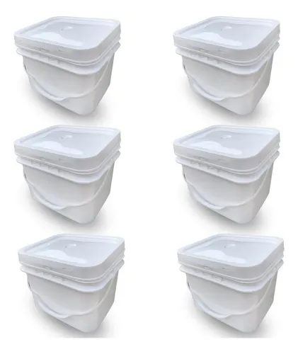 comprar Balde Para Armazenar Agua 10l Retangular C\u002F Tampa 6 Pçs