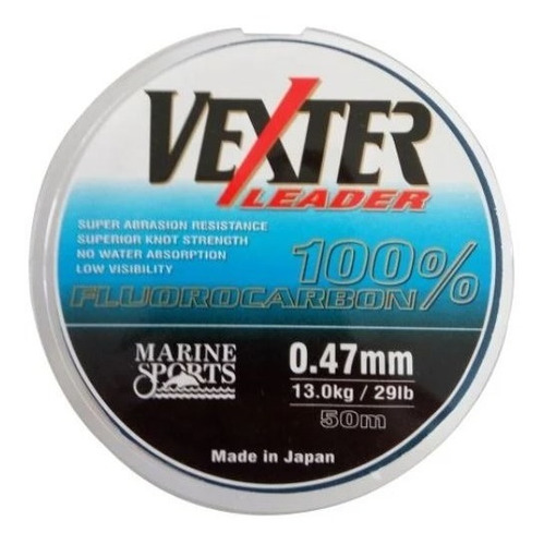 Imagem 1 de 2 de Linha Fluorocarbono Vexter - 0,47mm - 29lb - 50m - Leader