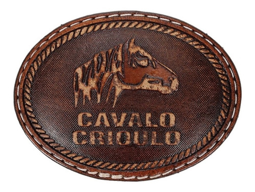 Fivela Cavalo Crioulo Oval Revestida Em Couro - Pyramid Coun