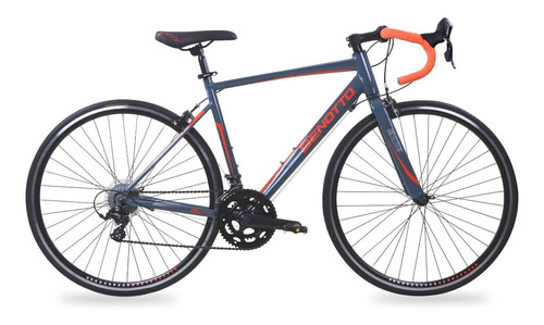 Bicicleta Benotto Ruta 590 R700 14v Aluminio Palancas Duales Color Gris/Naranja Tamaño del cuadro 46.5