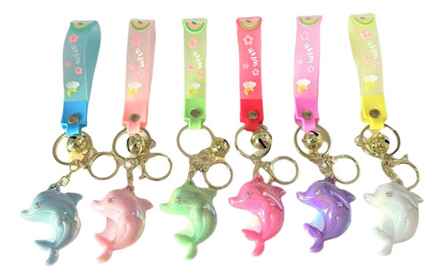 6pcs Whales Keychain Animal Doll Keyring Bag Charme