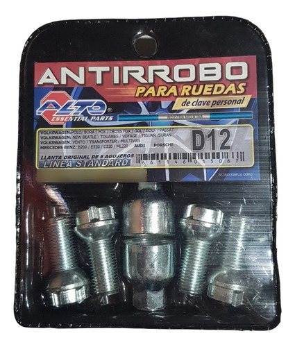 Juego De Tuercas Antirrobo Vw Polo Llanta 5 Agujeros Chapa