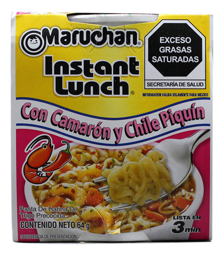 Pack 24 Sopas Maruchan Camarón Y Chile Piquin