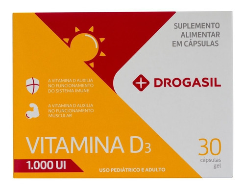 Drogasil Vitamina D 1000ui 30 Capsulas Sabor Neutro