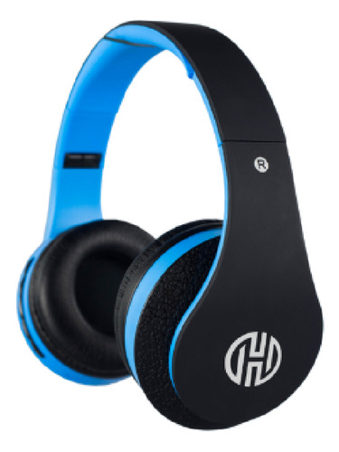 Fone de ouvido over-ear sem fio Hoopson F-038 preto e azul