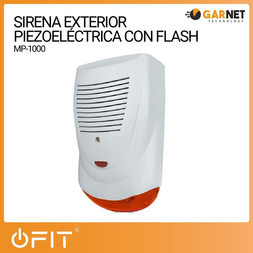 Imagen 2 de 10 de Sirena Exterior Alonso Alarmas Mp-1000 Piezoeléctrica Flash