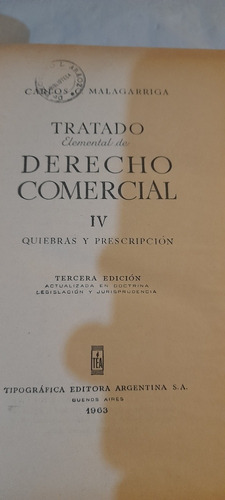 Tratado Elemental De Derecho Comercial Quiebras Prescripcion