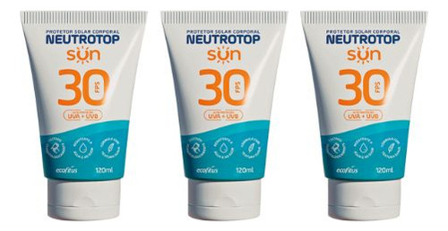 Kit 3 Protetor Solar Neutrotop Sun Fps30 120ml - Ecofitus