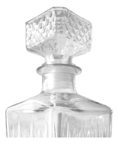Licorera Cuadrada Labrada Botella De Vidrio Cristal 900 Ml