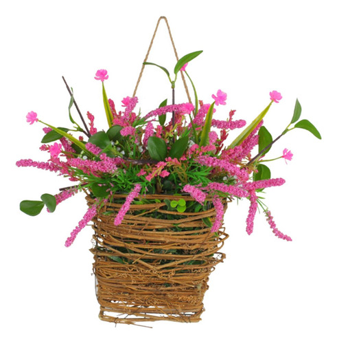 Cesta De Flores De Primavera Puerta Delantera Cesta De