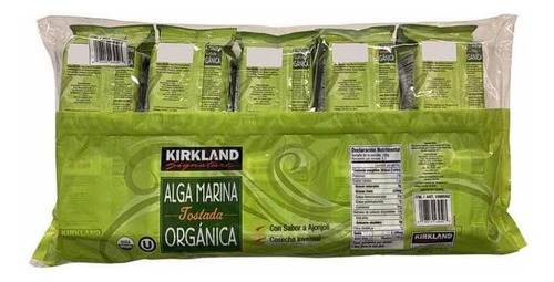 Imagen 4 de 4 de Alga Marina Organica Tostada Kirkland Signature 17g Con 10u