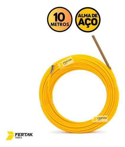 Guia Passa Fio Sonda 10 Mts De Pvc Alma De Aço Profissional