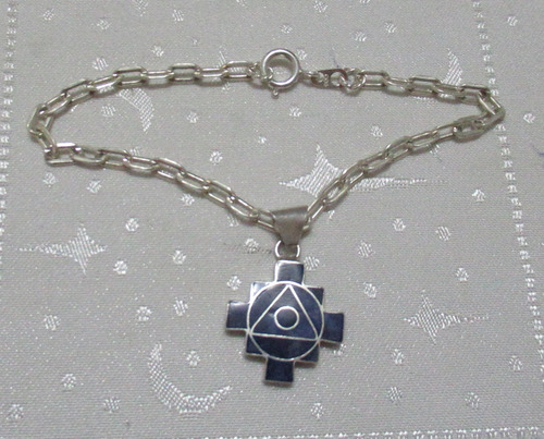Pulsera Plata 900 Con Dije Plata 950 Lapis Lázuli (15504) Plateado 20 Cm (Usado)