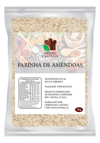 Farinha De Amêndoas 1kg Pura Alta Qualidade