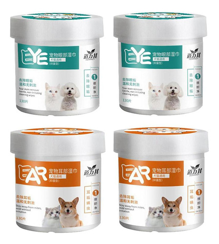 4 Boxes Dog Eye Ear Tear Stain Remover For