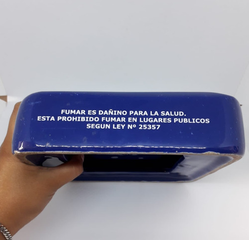 Yh Gran Cenicero De Cigarros Winston Loza Azul Cobalto Cambi