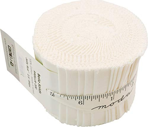 Bella Solids Off White Junior Jelly Roll 20 2.5-inch St...