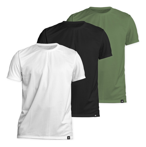 Kit Com 3 Camiseta Algodão Muvin - Masculino - Conforto