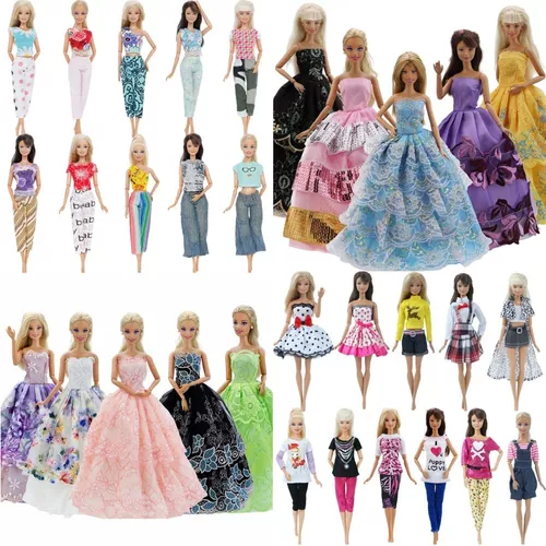 35pcs/set Barbie Doll Vestidos Shoesjewellery Roupas Acessórios